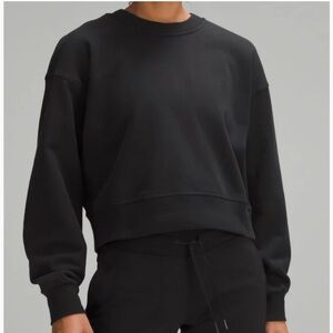 Lululemon Black Perfectly Oversized Cropped Crew Sweatshirt— Women’s